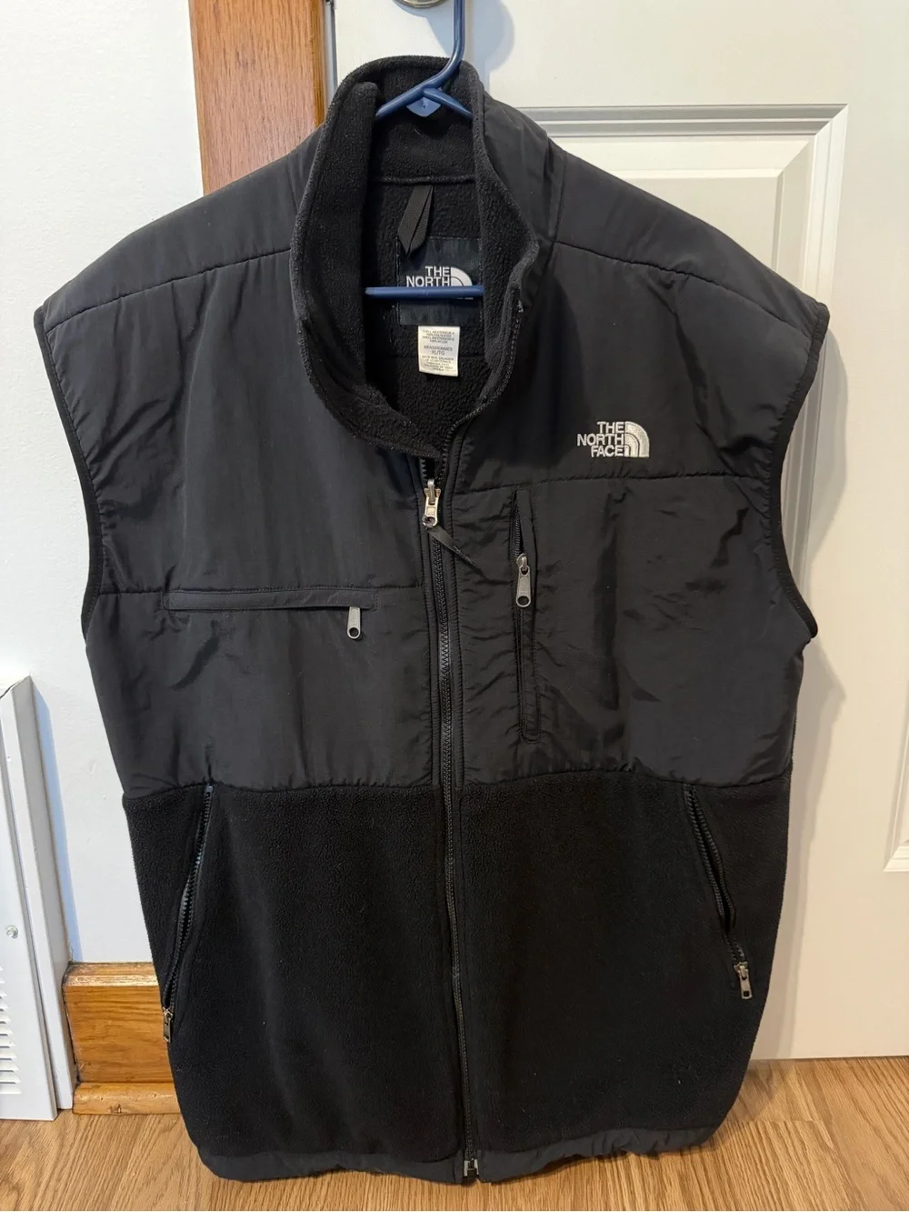 The North Face Men's Black Fleece-Panel Full Zip Vest Size XL